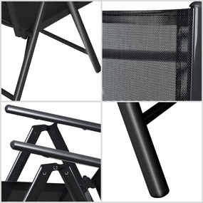 Conjunto de 2 cadeiras de jardim Bern, 65 x 55 x 110 cm preto/antracite