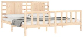 Cama sem colchão 200x200 cm madeira de pinho maciça