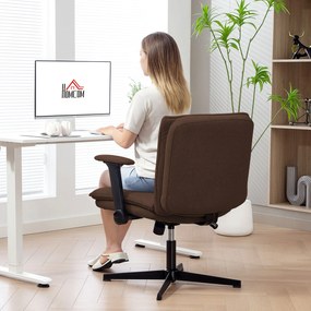 Cadeira de Escritório com Apoios de Braço Rebatíveis Assento  Altura Ajustável  Função Basculante 76x70x85-97 cm Castanho
