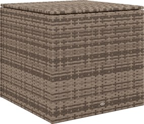 Outsunny Baú de Armazenamento de Vime Sintético 75x75x70 cm Baú de Exterior com Haste de Ar e Estrutura de Aço Carga 50 kg Cáqui | Aosom Portugal