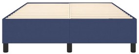 Estrutura de cama sem colchão 140x190 cm tecido azul