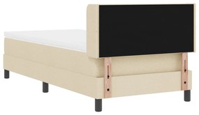 Cama Box Spring vidaXL com Colchão Creme 90x190 cm Tecido, Cabeceira v