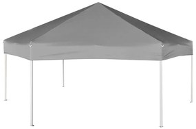 Tenda festas pop-up hexagonal, 6 paredes, cinzento 3,6x3,1m