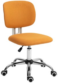 Vinsetto Cadeira de Escritório sem Braços Giratória Estofada em Tecido com Altura Ajustável Estilo Moderno 48x53x80-90 cm Laranja
