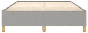 Estrutura de cama sem colchão 140x190 cm tecido cinzento-claro