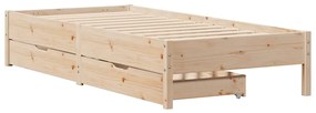 Cama sem colchão 75x190 cm madeira de pinho maciça