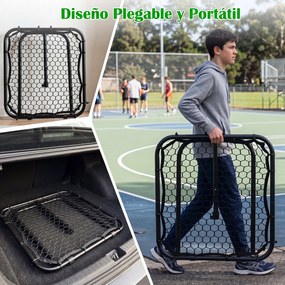 Rede de Ressalto para Futebol, 85 x 80 x 85 cm, Inclinação Regulável em 5 Níveis, Preto
