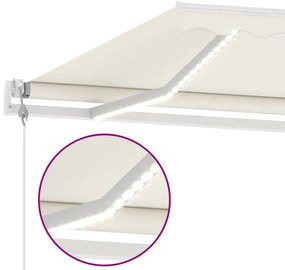 Toldo automático com LED e sensor de vento 500x300 cm cor creme