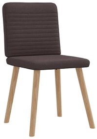Cadeiras de jantar 6 pcs tecido castanho-escuro