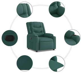 Poltrona reclinável tecido verde-escuro
