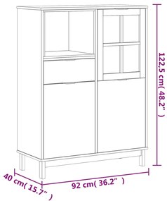 Aparador alto FLAM 92x40x122,5 cm madeira de pinho maciça