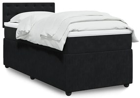 Cama com molas/colchão 90x190 cm veludo preto