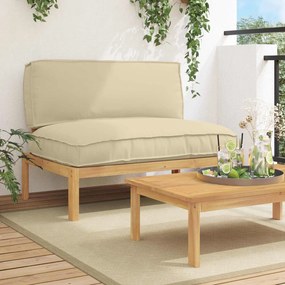 vidaXL Conjunto de Sofás com almofada Liso Bege 120 x 92 x 69 cm