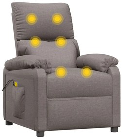 Poltrona de massagens tecido cinza-acastanhado