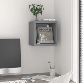 vidaXL Prateleira/estante cubo para parede 37x29,5x37 cm MDF cinza
