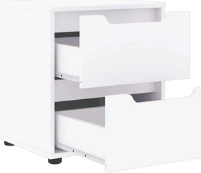 Mesa de cabeceira VISNES derivados de madeira branco 45x40x50cm