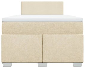 Cama boxspring com colchão 120x190 cm tecido cor creme