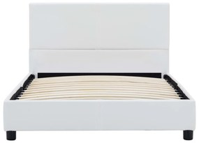 Estrutura de cama 90x200 cm couro artificial branco
