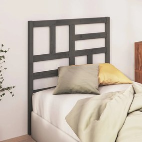 818177 vidaXL Cabeceira de cama 106x4x104 cm pinho maciço cinzento