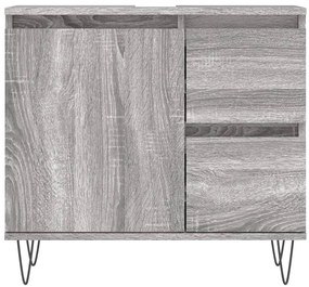 3 pcs Conjunto móveis casa de banho madeira proc. cinza sonoma