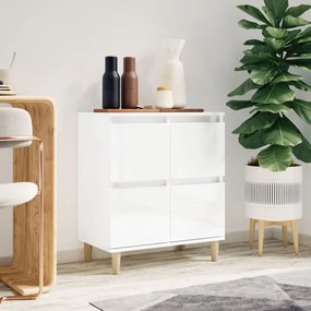 vidaXL Aparador 60x35x70 cm derivados de madeira branco brilhante