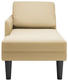 Chaise lounge com almofada tecido corduroy verde claro