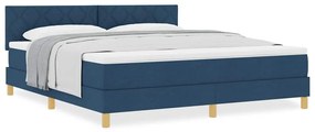 Cama Box Spring com Colchão Azul 180x200 cm Tecido