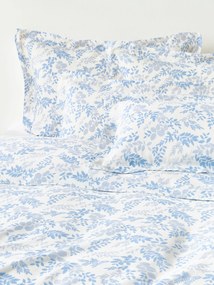 Capa de edredão em mistura de linho e algodão com padrão de folhas Pola