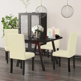vidaXL Cadeiras de jantar 4 pcs PVC cor creme