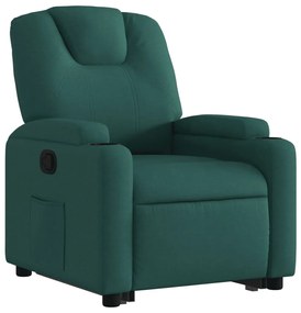 Poltrona reclinável elevatória tecido verde-escuro