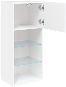 Móvel de TV com luzes LED 40,5x30x90 cm branco