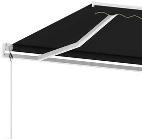 Toldo automático com LED e sensor de vento 400x300 cm antracite