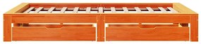 Cama sem colchão 120x190 cm madeira pinho maciça castanho-mel
