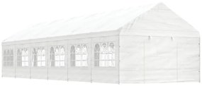 Gazebo com telhado 13,38x4,08x3,22 m polietileno branco