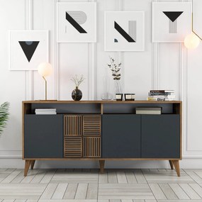 Console Milan – Walnut/Anthracite – 160 cm x 78 cm