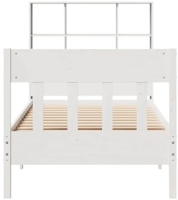 Cama sem colchão 90x200 cm madeira de pinho maciça branco