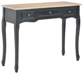 Toucador/mesa consola com 3 gavetas preto