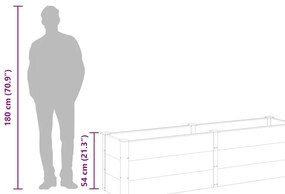 Canteiro elevado de jardim 200x50x54 cm WPC cinzento