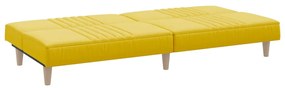 Sofá-cama tecido amarelo-claro