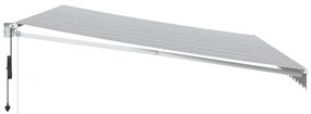 Toldo retrátil 5x3 m tecido e alumínio antracite e branco