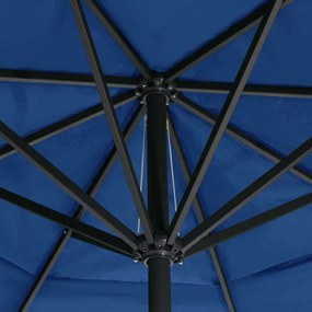 Guarda-sol de jardim com poste alumínio 500 cm azul-ciano