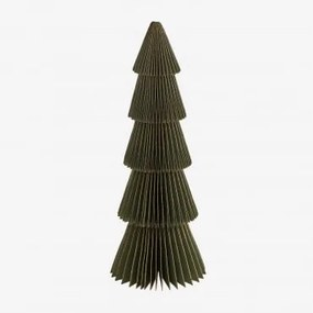 Árvore De Natal De Papel Jesper Verde Pesto Com Borda Dourada & ↑22.5 Cm - Sklum