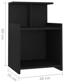 Mesas de cabeceira 2 pcs derivados de madeira preto