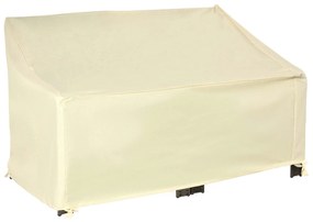 Outsunny Capa Protetora para Banco 2 Lugares Capa Protetora de Móveis Impermeável Exterior Jardim Proteção contra Chuva e Sol 140x84x56/94cm Creme