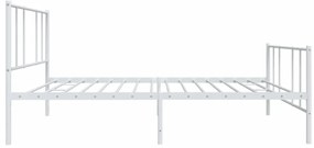 Estrutura de cama com cabeceira e pés 107x203 cm metal branco