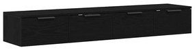 Armários de Parede 2 pcs Carvalho Preto 68x30x20 cm Madeira Engenheira