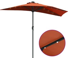 Guarda-sol de Jardim Terracota 294 x 150 x 223 cm tecido