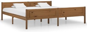Estrutura de cama 200x200 cm pinho maciço castanho mel