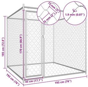 Canil de exterior 193x193x185 cm