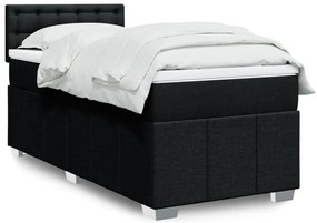 Cama com molas/colchão 90x190 cm tecido preto
